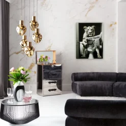 KARE Glasbild Bath Löwin 60x80cm