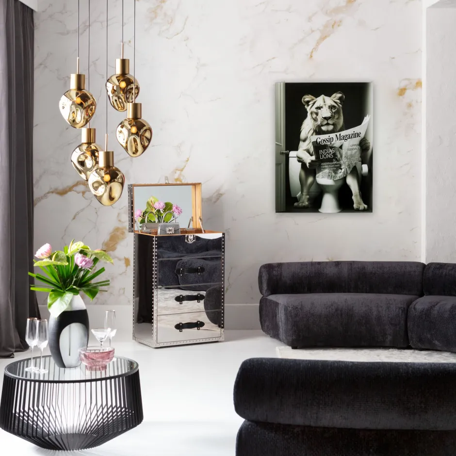 KARE Glasbild Bath Löwin 60x80cm