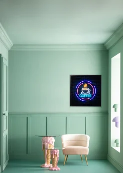 KARE Glasbild Coffee LED 80x80cm