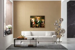 KARE Glasbild Dog Familiy 110x90cm