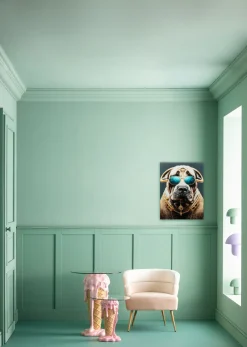 KARE Glasbild Fashion Dog 60x80cm