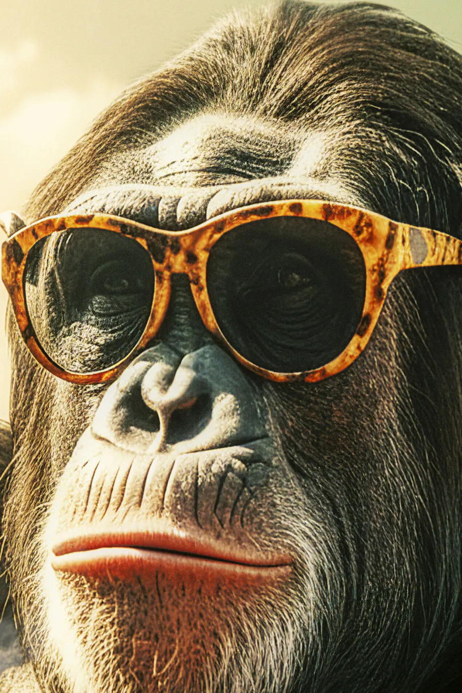 KARE Glasbild Holiday Monkey 80x60cm