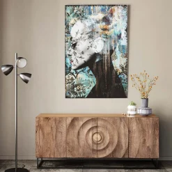 KARE Glasbild Lady Flower 100x150cm