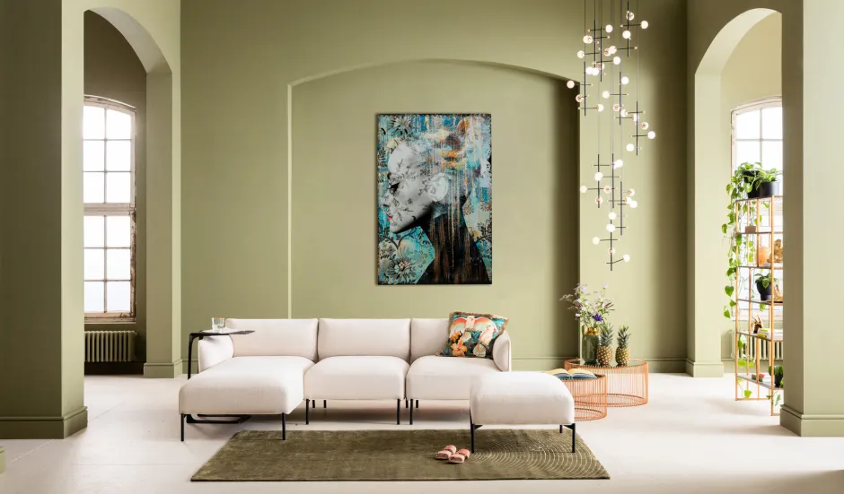 KARE Glasbild Lady Flower 100x150cm