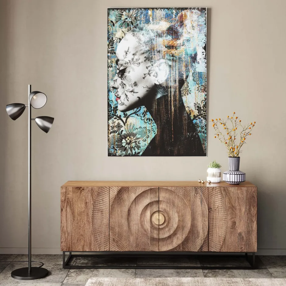 KARE Glasbild Lady Flower 100x150cm