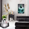KARE Glasbild Mister Gorilla Blau 60x90cm