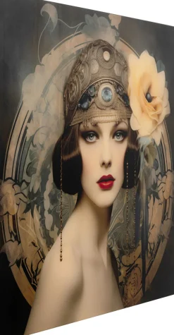 KARE Glasbild Muse Art Nouveau 100x100cm