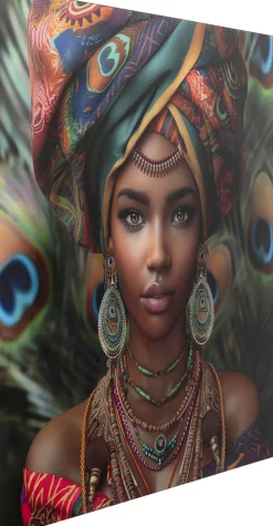 KARE Glasbild Muse Peacock 100x100cm