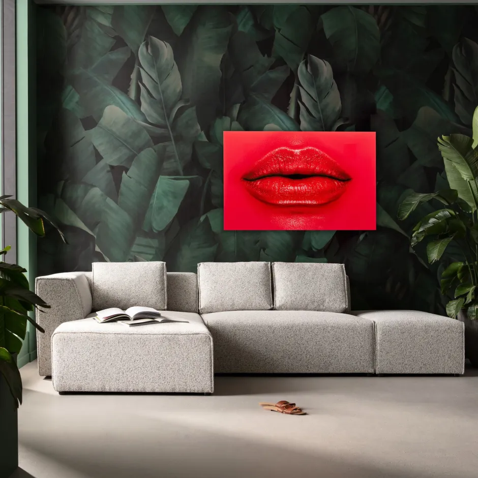 KARE Glasbild Red Lips 120x80cm