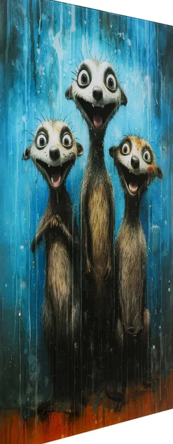 KARE Glasbild Singing Meerkats 60x80cm