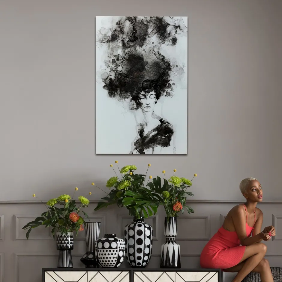 KARE Glasbild Smokey Hair 100x150cm