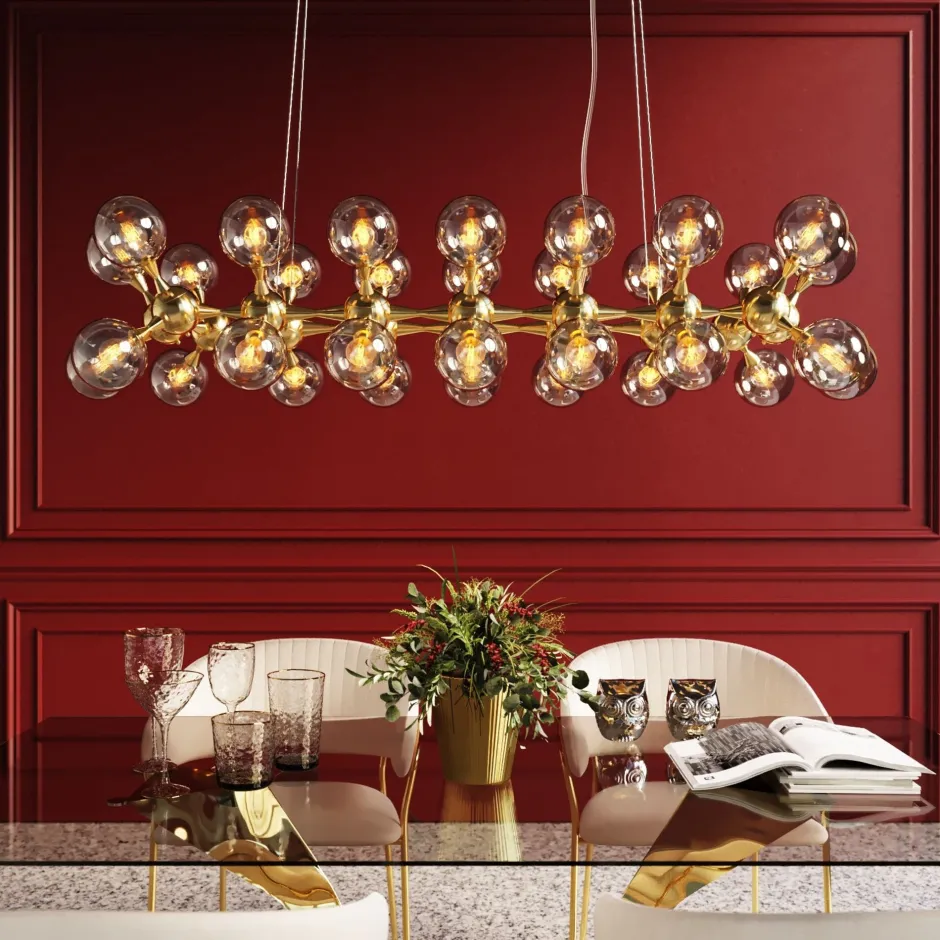 KARE Hängeleuchte Atomic Balls Brass 140cm