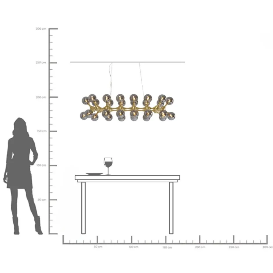 KARE Hängeleuchte Atomic Balls Brass 140cm