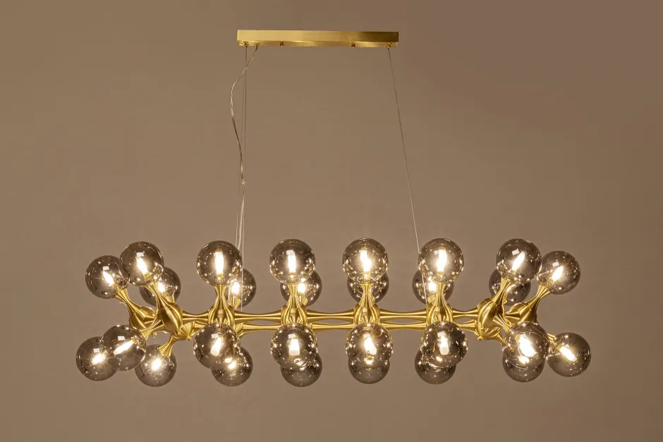 KARE Hängeleuchte Atomic Balls Brass 140cm