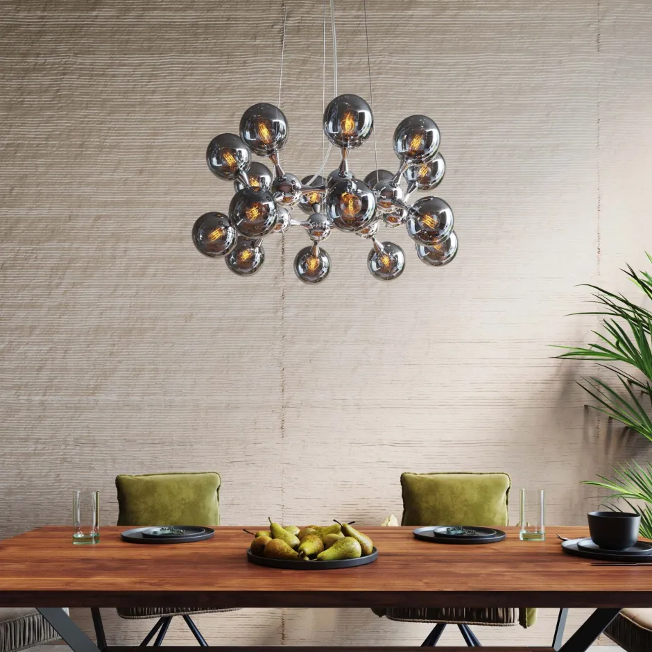 KARE Hängeleuchte Atomic Balls Silber Ø74cm