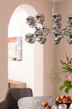 KARE Hängeleuchte Atomic Balls Silber Ø74cm