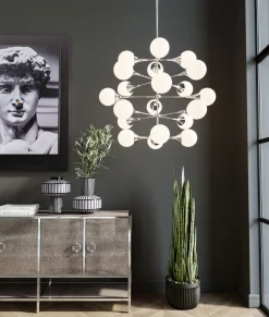 KARE Hängeleuchte Bulb Fiction 20 Silber Ø102cm