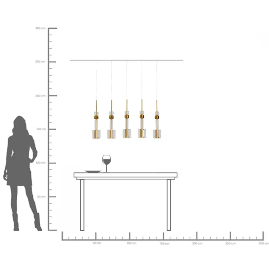 KARE Hängeleuchte Candy Bar Gold 103cm