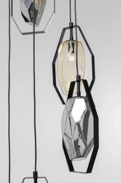 KARE Hängeleuchte Diamond Fever Spiral Schwarz Ø42cm