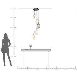 KARE Hängeleuchte Diamond Fever Spiral Schwarz Ø42cm