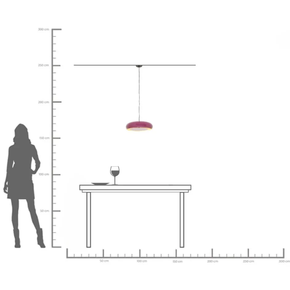 KARE Hängeleuchte Lia Pflaume Ø38cm