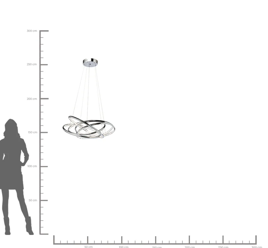 KARE Hängeleuchte Saturn LED Chrome Big