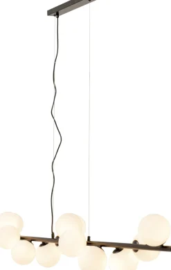 KARE Hängeleuchte Scala Balls Milky Schwarz 150cm