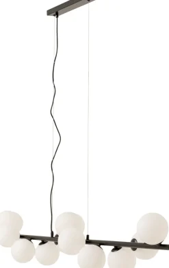 KARE Hängeleuchte Scala Balls Milky Schwarz 150cm