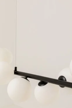 KARE Hängeleuchte Scala Balls Milky Schwarz 150cm