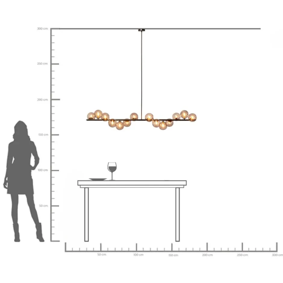 KARE Hängeleuchte Scala Balls Schwarz 155cm