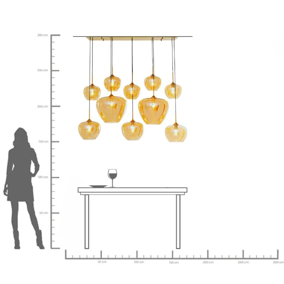KARE Hängeleuchte Sphere Amber 160cm