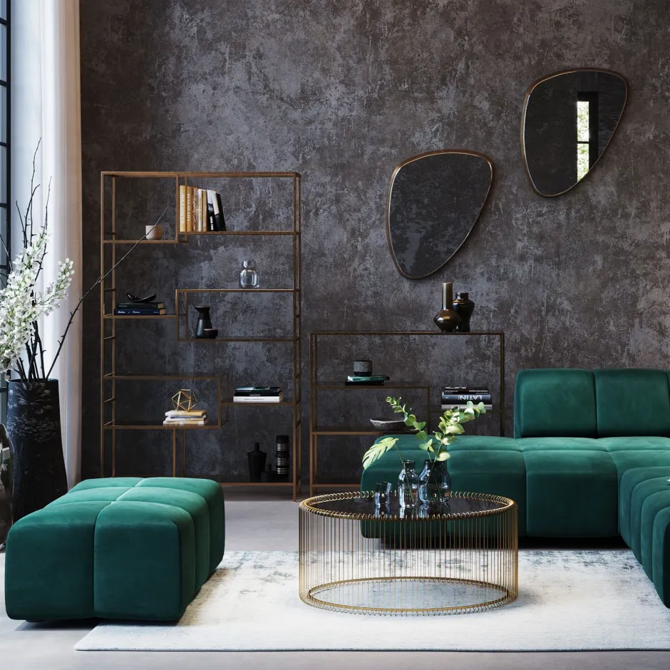 KARE Hocker Belami Velvet Dunkelgrün