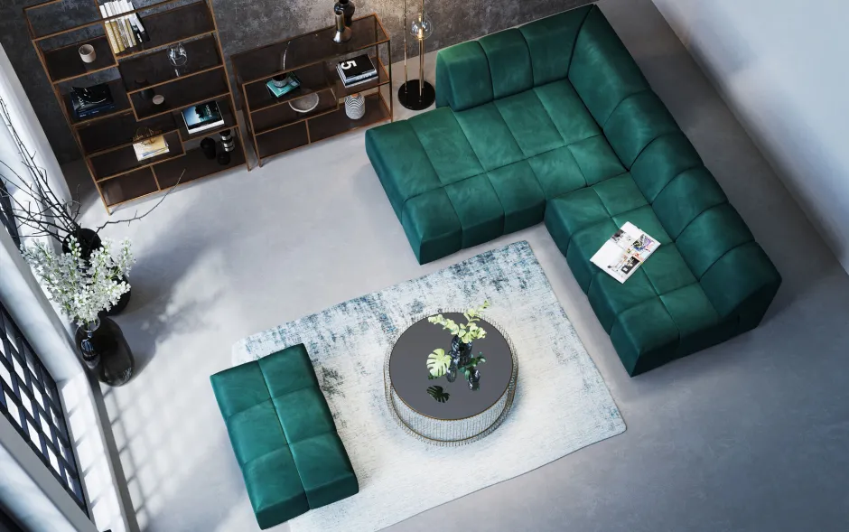 KARE Hocker Belami Velvet Dunkelgrün