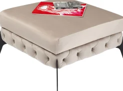 KARE Hocker Bellissima Velvet Taupe 80cm