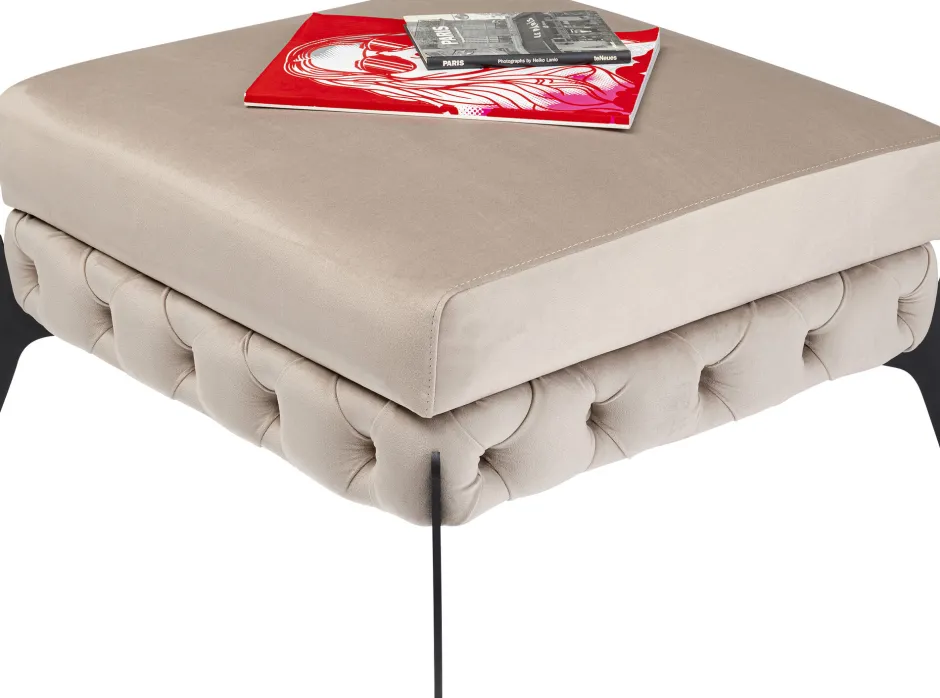 KARE Hocker Bellissima Velvet Taupe 80cm