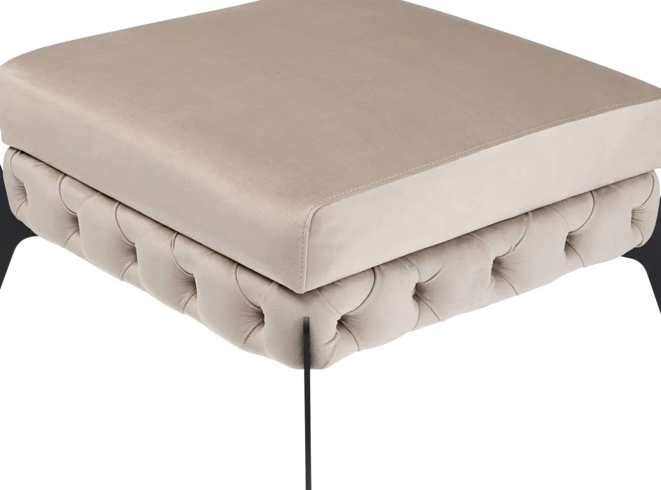 KARE Hocker Bellissima Velvet Taupe 80cm