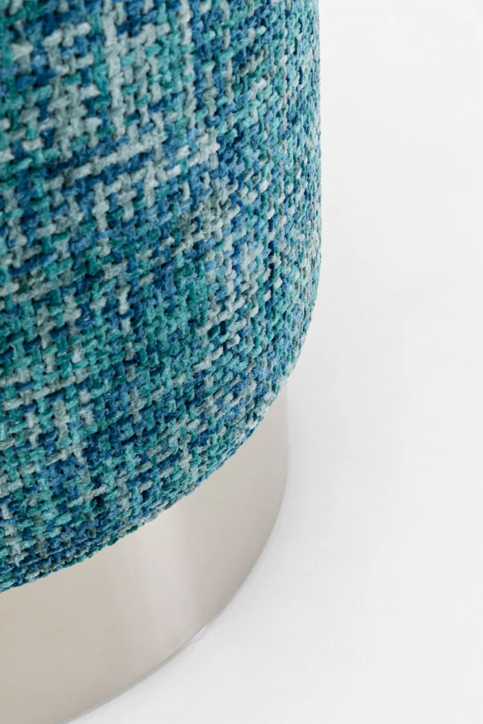 KARE Hocker Berry High Silber Hellblau Ø39cm