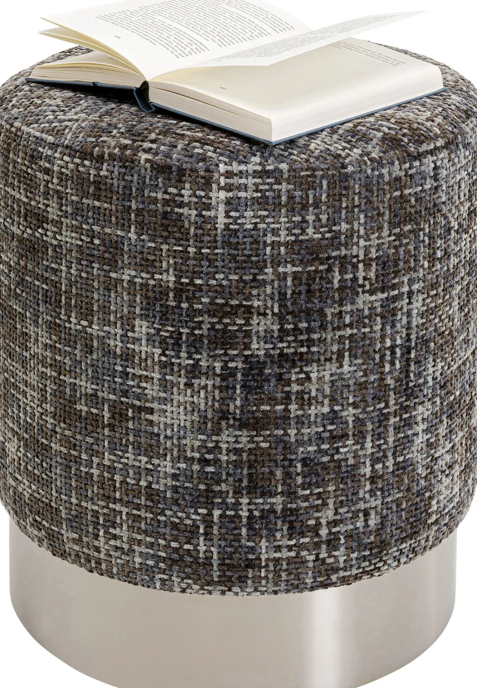 KARE Hocker Berry High Silber Dunkelgrau Ø39cm