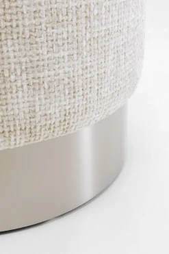 KARE Hocker Berry High Silber Beige Ø39cm