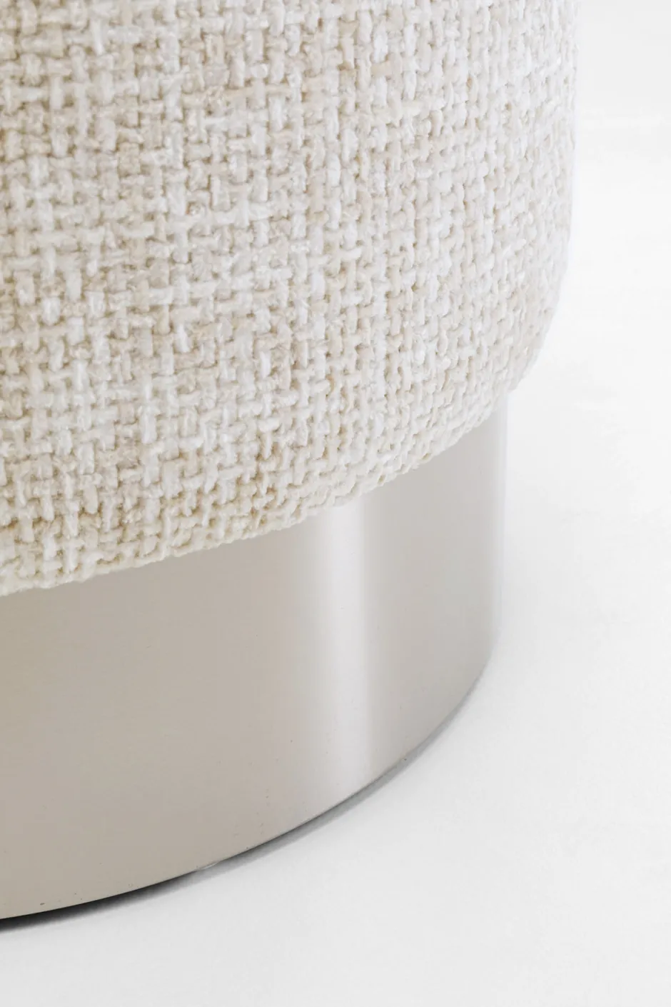 KARE Hocker Berry High Silber Beige Ø39cm