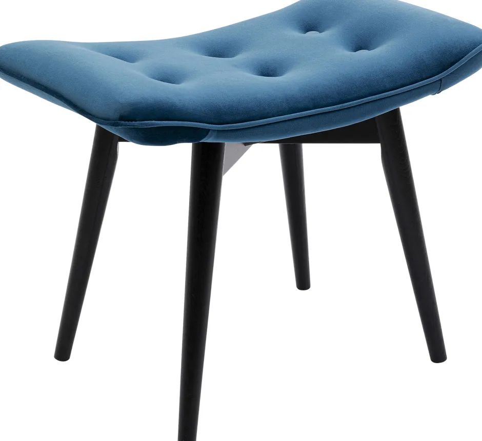 KARE Hocker Black Vicky Velvet Petrol 59x37cm