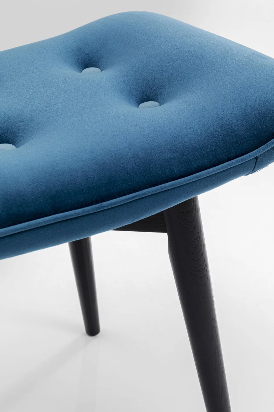 KARE Hocker Black Vicky Velvet Petrol 59x37cm