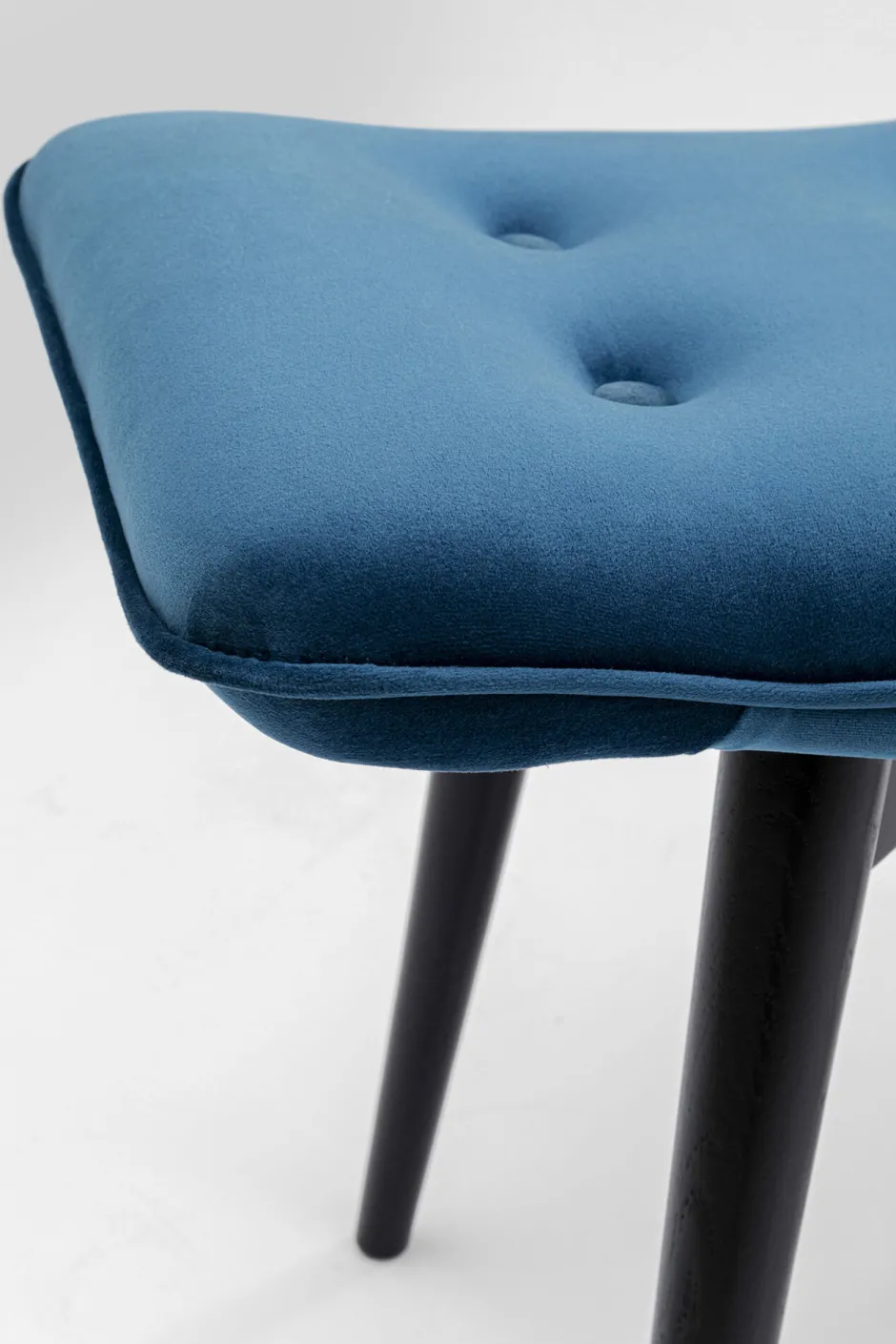 KARE Hocker Black Vicky Velvet Petrol 59x37cm