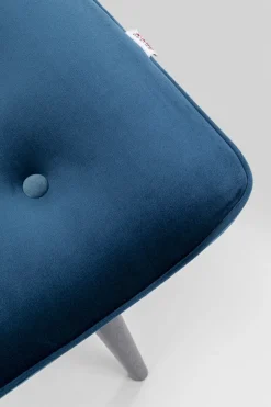 KARE Hocker Black Vicky Velvet Petrol 59x37cm