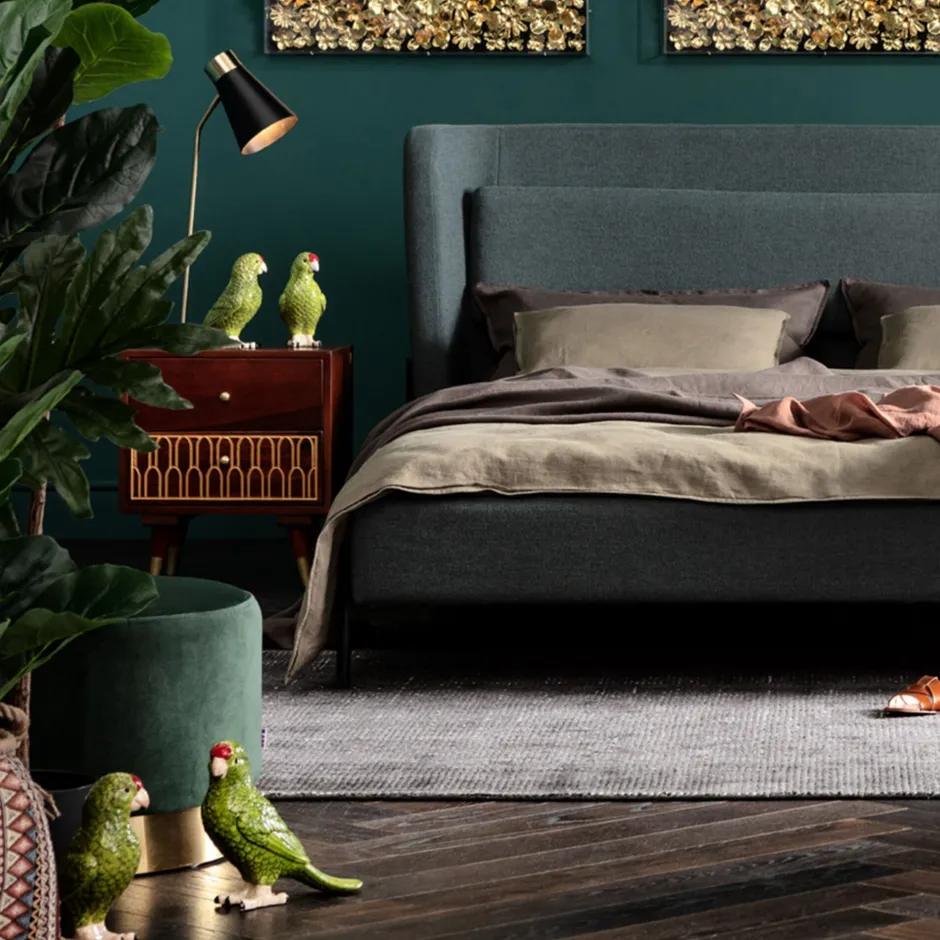 KARE Hocker Cherry Dunkelgrün Brass Ø35cm