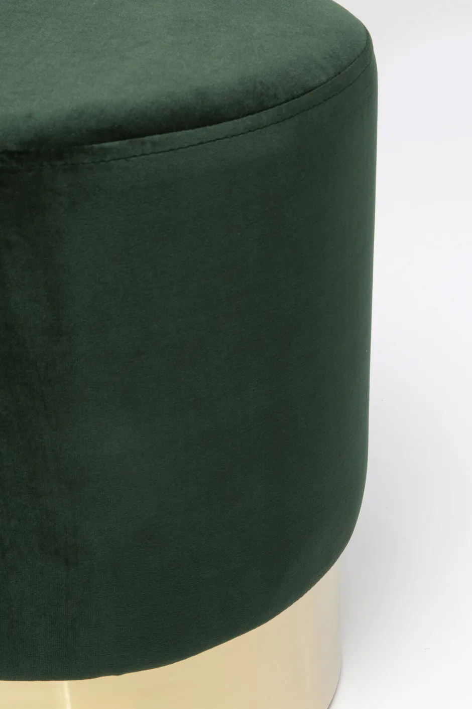 KARE Hocker Cherry Dunkelgrün Brass Ø35cm