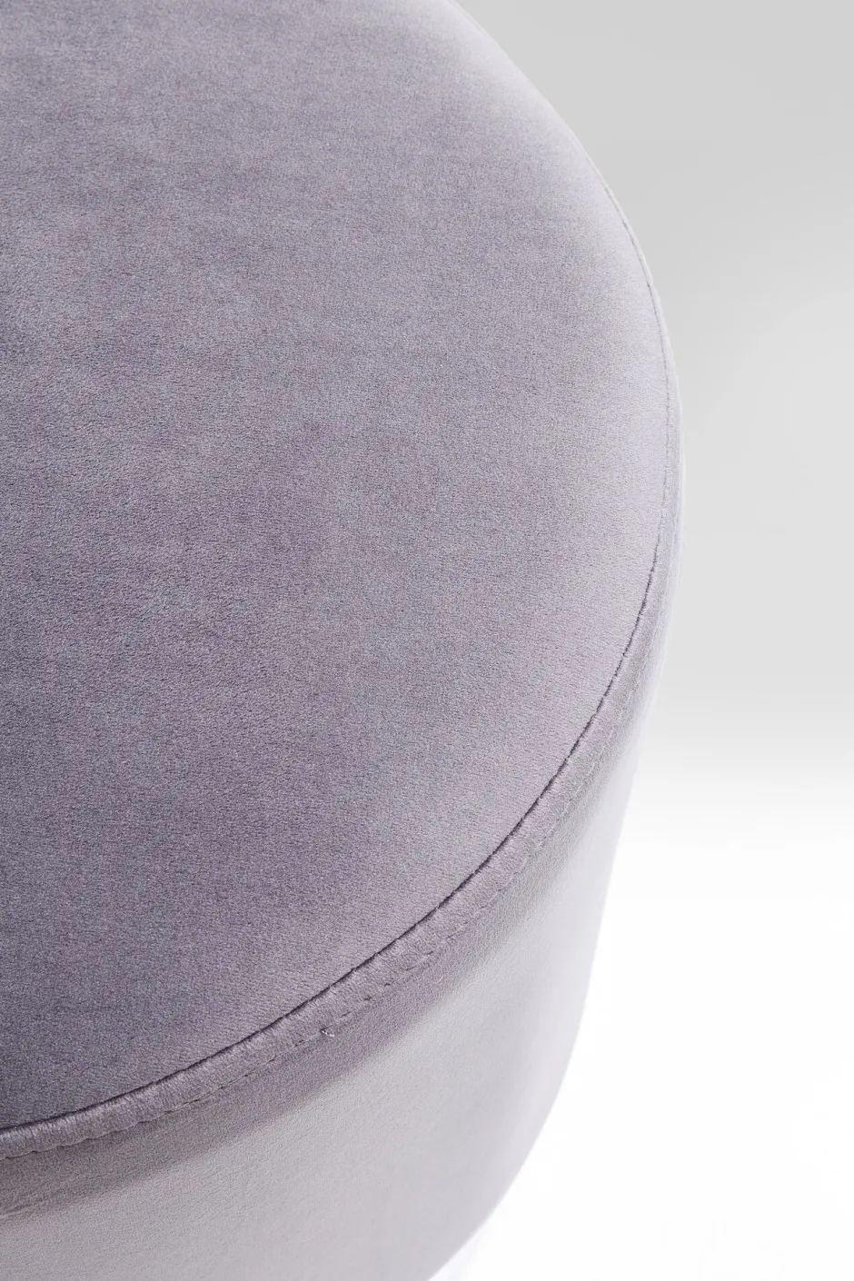 KARE Hocker Cherry Hellgrau Silver Ø35cm