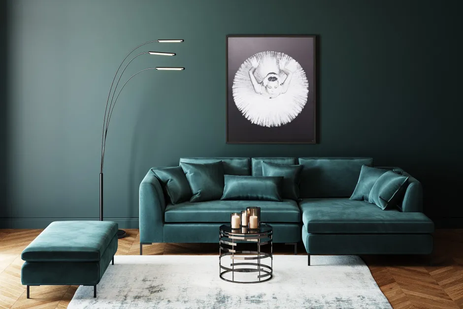 KARE Hocker Gianni Velvet Dunkelgrün