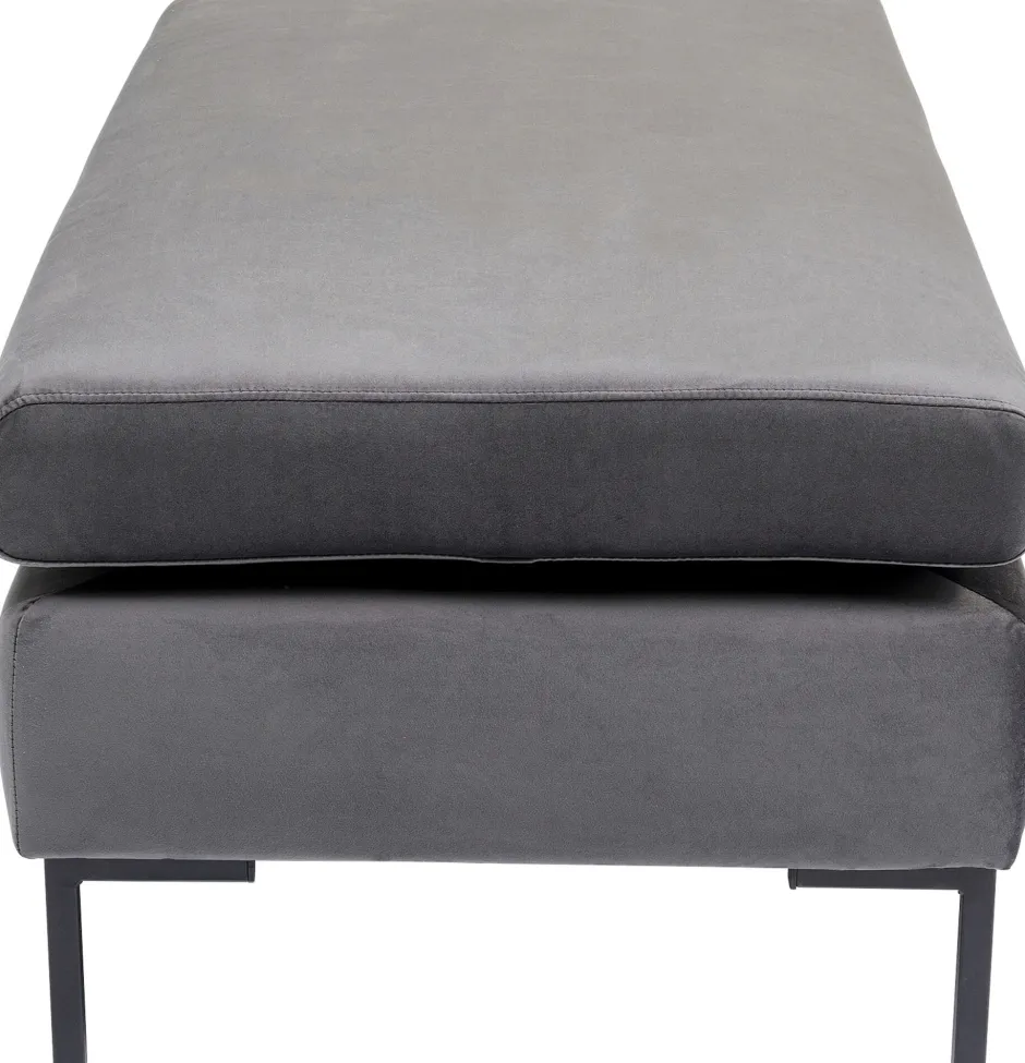 KARE Hocker Gianni Velvet Grau Schwarz