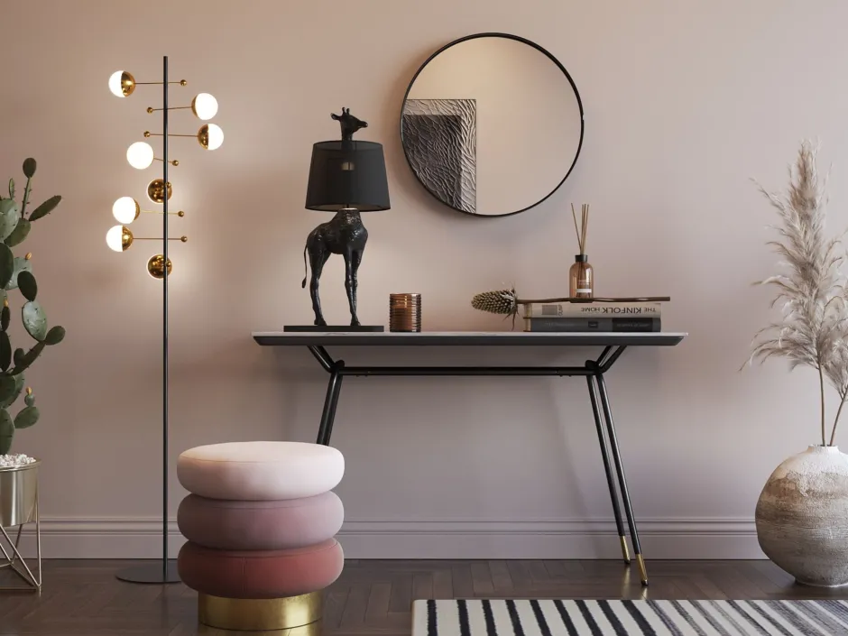 KARE Hocker Sandwich Rose Ø45cm